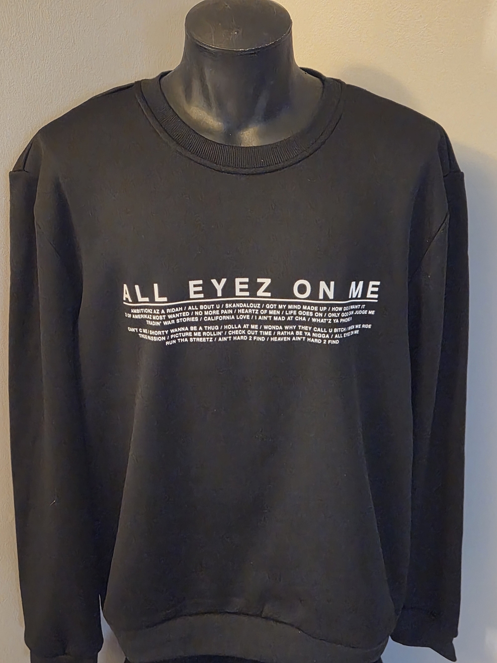 2PAC All Eyez on Me Black Sweatshirt XL – Tupac Shakur